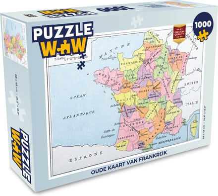 Puzzel Oude kaart van Frankrijk - Legpuzzel - Puzzel 1000 stukjes volwassenen