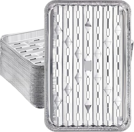 30 stuks aluminium grillbakjes - met gaten - 34 x 22,9 cm