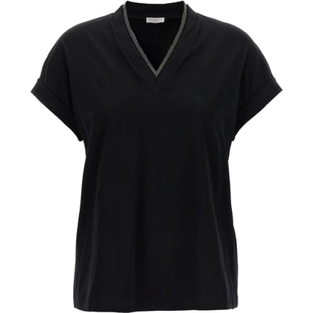 Brunello Cucinelli Zwarte Katoenen T-Shirt