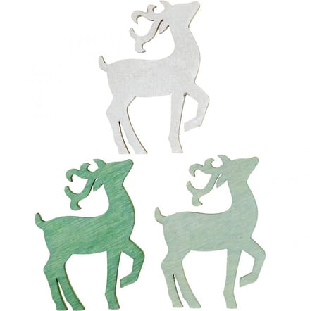 Strooidecoratie kersthout hert groen 4×3cm 72 st, 72 Stück