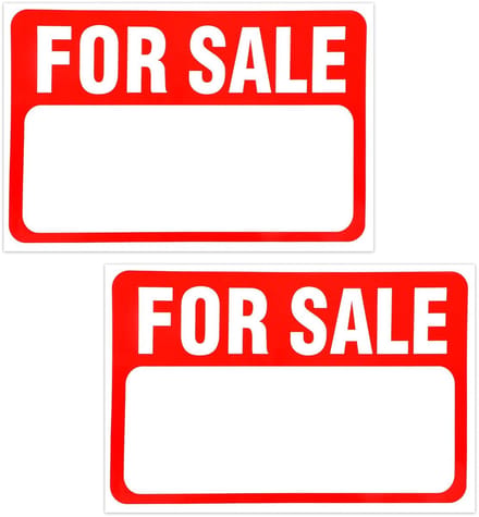 Dailygoods- Autostickers 4x "Te Koop" - Zelfklevend - 30,5x20cm - Pvc