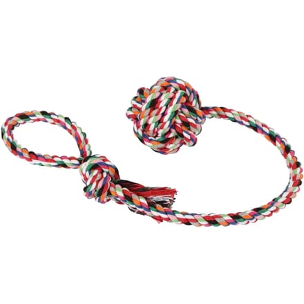 Katoenen hondenbal met touw Kerbl (x1)