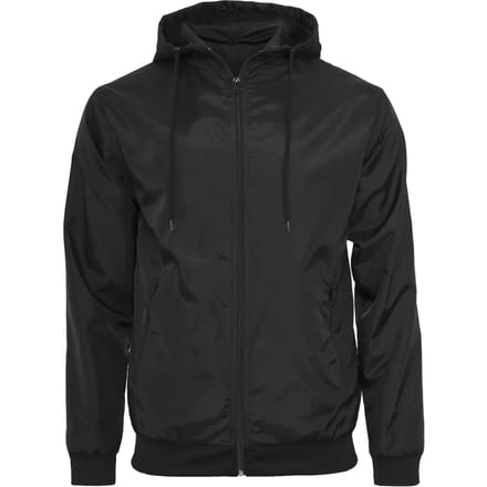 Build your Brand Windrunner Jacket BY016 - Black/Black - M