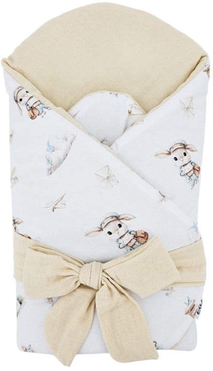 Printed Cotton+Muslin Swaddle Blanket with Coconut POSTMAN