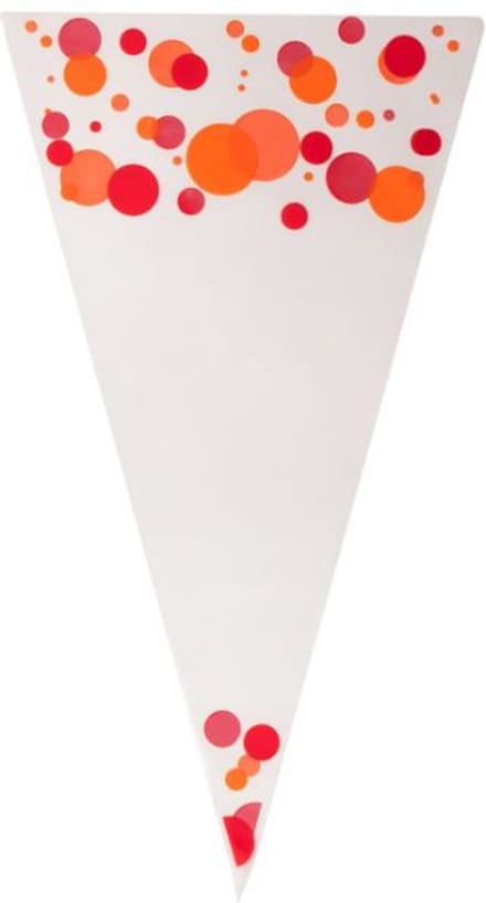 Puntzak Stip Oranje/Rood -180 x 370 mm - 0,5 pond - 1.000 stuks