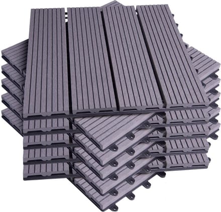 Tuintegels - Terrastegels - Vlondertegels - 30x30cm - Set van 11 stuks - Licht Grijs