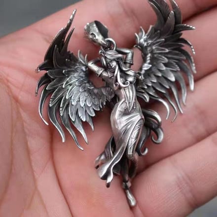 Papas Evil Angel Ketting Retro Engelenvleugels Hanger High End Sieraden Accessoires black