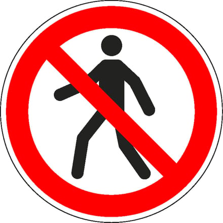 Verboden voor voetgangers sticker - ISO 7010 - P004 400 mm