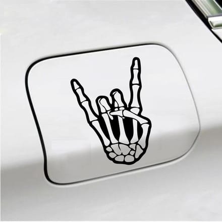 Bumpersticker - Rock N Roll Skelet - 10 X 14,4 - Zwart