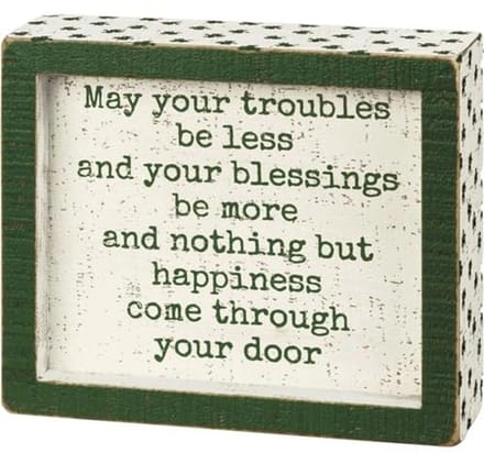 Houten Box Teken in Groen - 15,2 cm x 12,7 cm x 4,4 cm