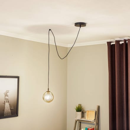 EMIBIG LIGHTING Hanglamp Glassy, decentrale, zwart, grafiet, glas, 14 cm