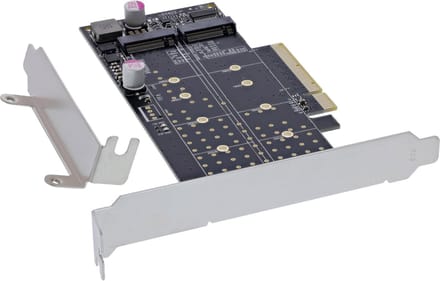 InLine® PCI Express kaart naar 2x interne NVMe M.2 Key M - Bifurcatie, PCIe x8