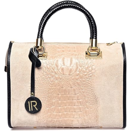 Isabella Rhea Beige Rundleer Tas