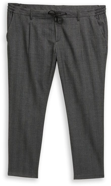 Tom Tailor - Plus Size - Regular fit chino broek - Maat 2XL - dark grey herringbone stripe