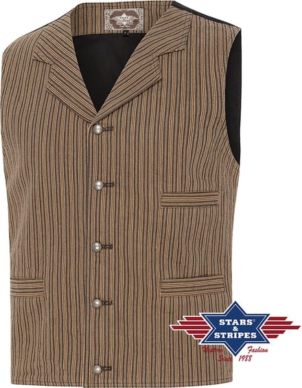 Stars & Stripes - Old Western Style Vest Earl - Maat S