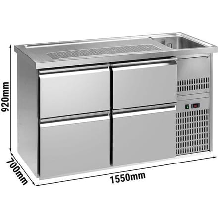 GGM Gastro Biertheke Premium PLUS - 1550x700mm - 4 Schubladen