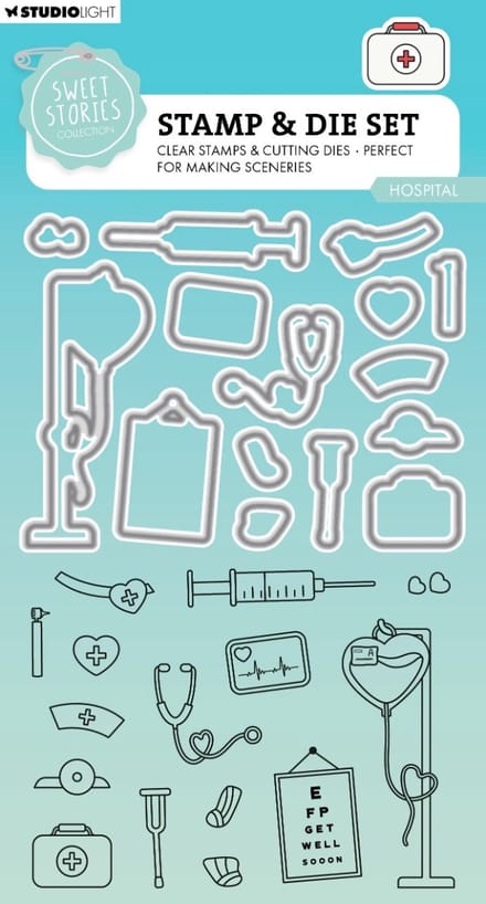 Stamp & cutting die Sweet stories - Hospital nr. 87