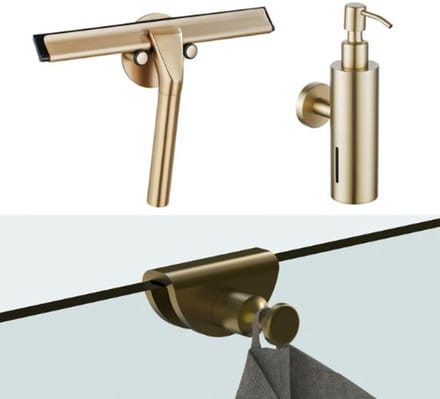 FugaFlow Eccelente Acces accessoireset - glaswisser - zeepdispenser - handdoekhaak - geborsteld messing
