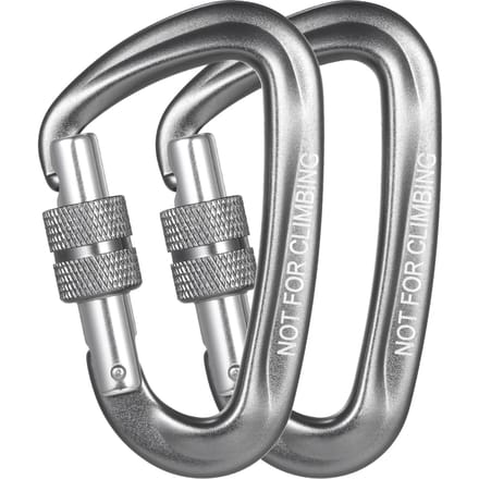 2 pièces mousquetons boucles en forme de D avec porte de verrouillage à vis pour sac à dos Camping randonnée gris