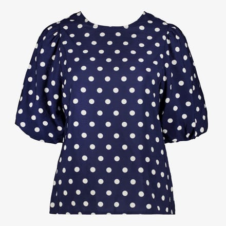 TwoDay dames top met polkadots blauw - Maat XL