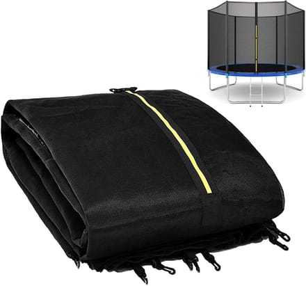 Trampoline Veiligheidsnet - Veiligheidsnet Vervanging - Veilig Springen - Dubbele Ritssluiting - 6FT 8FT 10FT - Zwart
