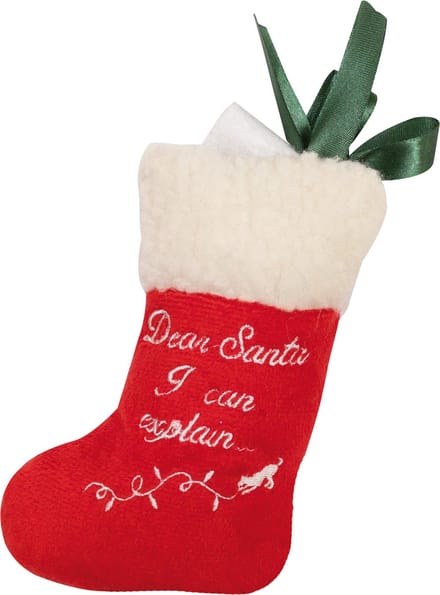 Croci Xmas Kerstsok Kat Pluche 15 cm