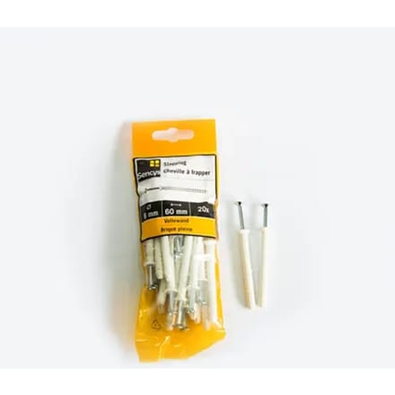 Sencys Slagplug Kunststof - Diam. 6x60mm - 20 Stuks