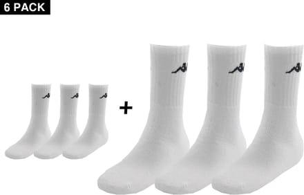 Kappa - Trisper Tennis Sock 6 pack - 6-Pack Sokken - 43 - 46 - Wit