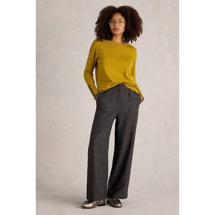 White Stuff Una Tweedy Wide Leg Trouser Black Multi Größe: 16 REGULAR | Straight Jeans Outlet | Damen | Schwarz