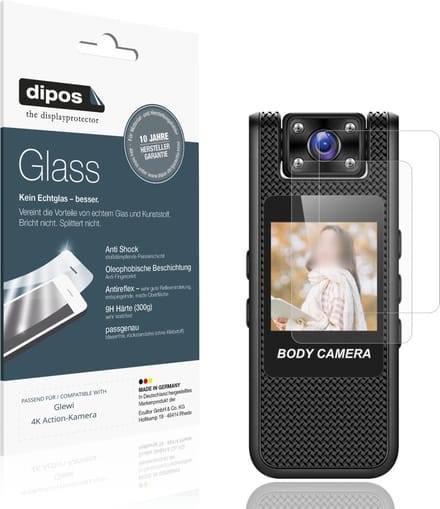 dipos – 2x Matte Pantserfolie geschikt voor Glewi 4K Action-Kamera | 9H Screenprotector