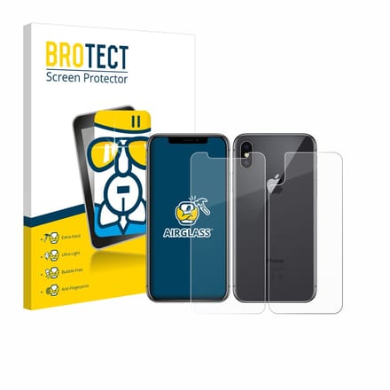 Screenprotector voor Apple iPhone X / Xs (Voorkant + Achterkant) Beschermglas transparant