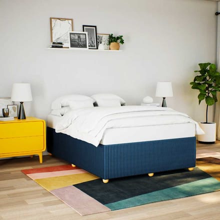 vidaXL - Bedframe - zonder - matras - stof - blauw - 140x200 - cm