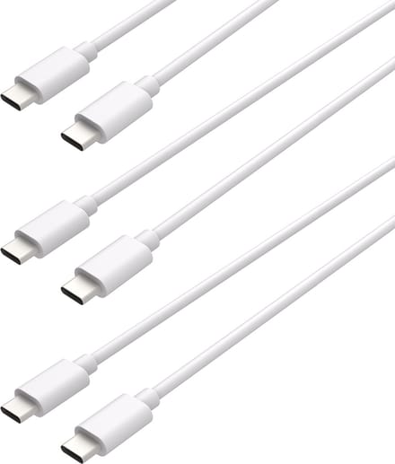 USB C naar USB C Kabel - Oplader - Oplaadkabel Geschikt voor Apple / Iphone oplader - Fast Charge - Oplaadkabel - 75cm - Wit - 3 stuks - Cazy