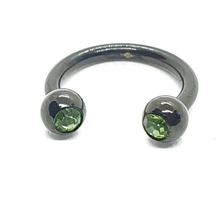 Zwart Met Steentjes - Neus / Septum / Helix Piercing