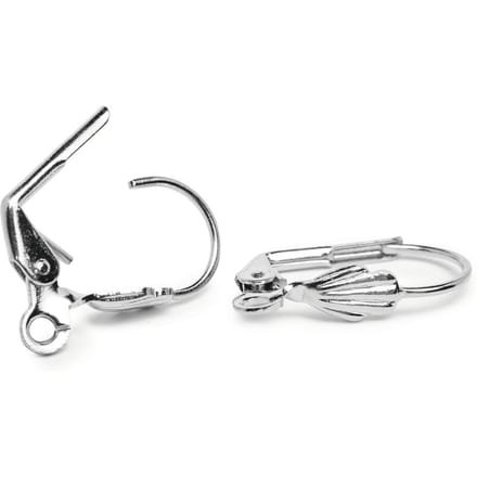 Oorbel haakjes met open ring, Platinum, 4pcs