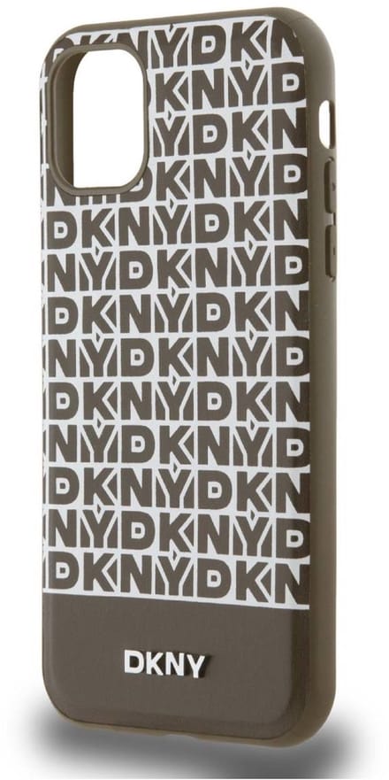 DKNY Repeat Bottom Stripe Back Case (MagSafe Compatible) - Geschikt voor Apple iPhone 11 (6.1") - Bruin