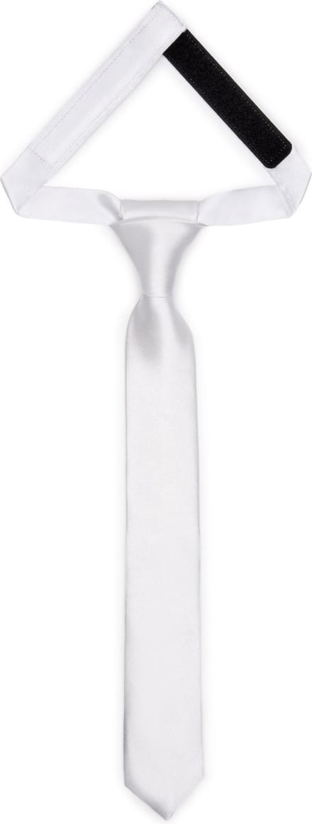Ladeheid Smal Stropdas - Stropdassen voor kinderen - Lengte: 31 cm, Breedte: 4 cm - Wit - LA-EA-TKS