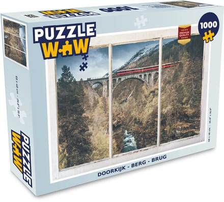 Puzzel Doorkijk - Berg - Brug - Legpuzzel - Puzzel 1000 stukjes volwassenen