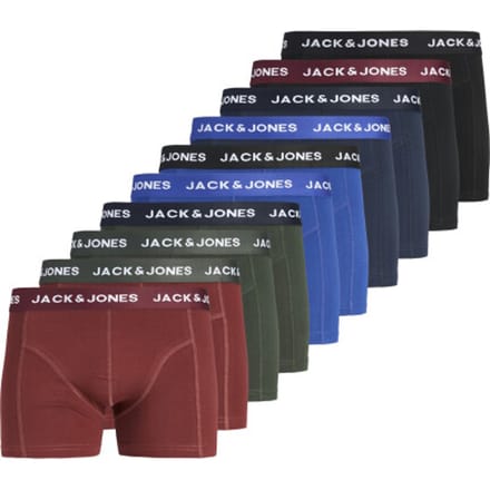 Jack & Jones Heren boxershorts trunks jacsolid effen 10-pack multicolor