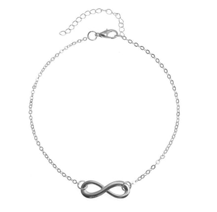 Enkelbandje - enkelbandjes dames - boho - zilverkleurig - 23+5 cm - 1 stuks - Infinity