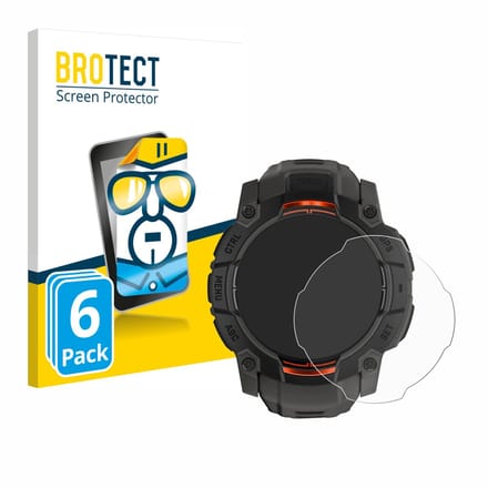 BROTECT - Screenprotector voor Garmin Instinct 3 Solar (45 mm) - Folie Beschermfolie transparant 6 Stuks