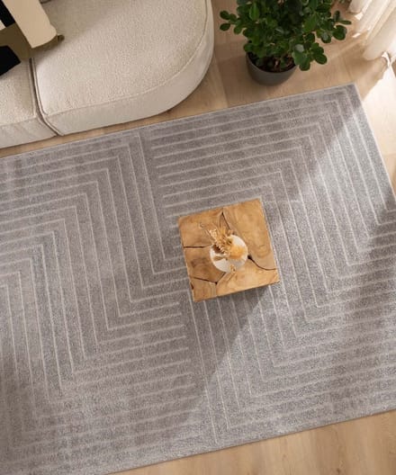 Scandinavisch vloerkleed vierkant - Contour Edge grijs 100x100