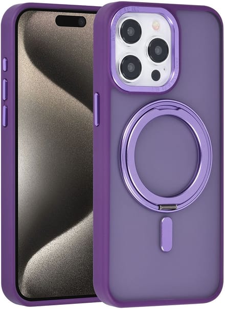UNIQ Accessory Back Cover - Apple iPhone 15 Pro Max - Paars - MagSafe-ring - Antislip ontwerp
