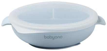 Baby Ono Blauw Siliconen Bord met Zuignap & Deksel