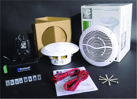 E-Audio Bluetooth Plafond Speaker Set - 2 witte speakers - 1 bluetooth module