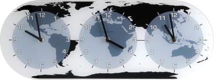 NeXtime Mondial – Wandklok – 50 × 18.6 × 3.6 cm – Glas – Wit