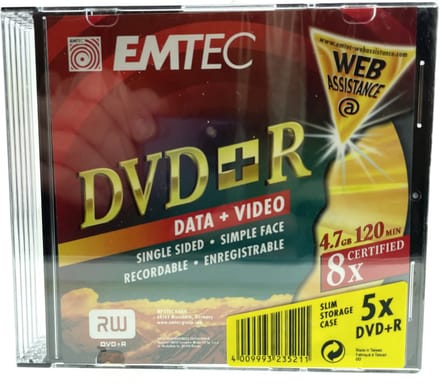 Emtec Premium Digital Video Quality DVD+R 120 min 4.7 GB 5-pack