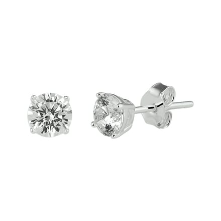 Glams oorknoppen zirkonia - 5 mm - Zilver