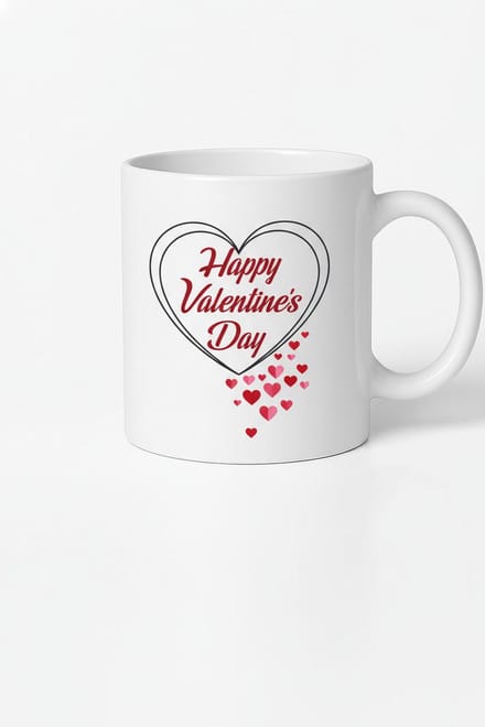 Happy Valentine's Day Mok met Hartjes - Romantisch Valentijn Cadeau