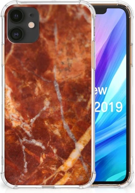 Apple iPhone 11 Anti-Shock Hoesje Marmer Bruin